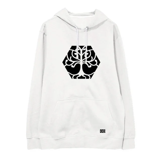 White for thickened Mainlead KPOP куртка с капюшоном EXO The EyXiOn CHANYEOL пуловер, Свитшот DOSEHUN SUHO - Цвет: White for thickened