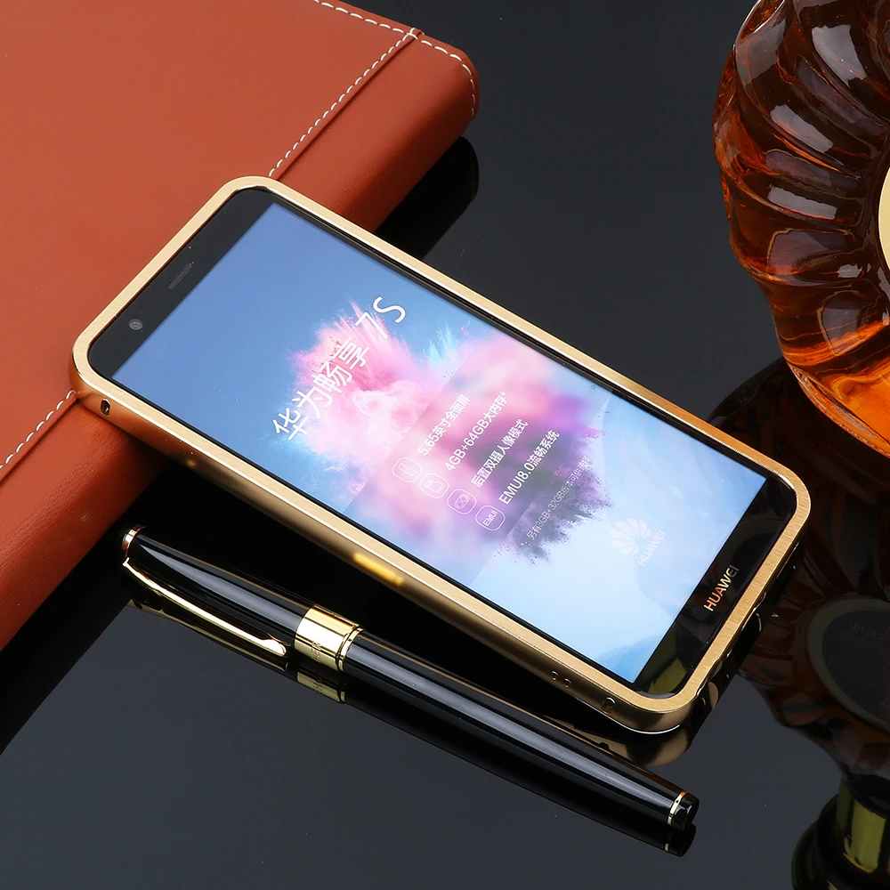 Luxury Aluminum Case Mirror Cover For Huawei P Smart Enjoy 7s Hybrid Back |