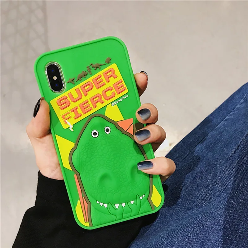 Зеленые динозавры для iPhone Xs XR Max Чехол мобильного телефона iPhone6s 7 8 плюс Adorkable