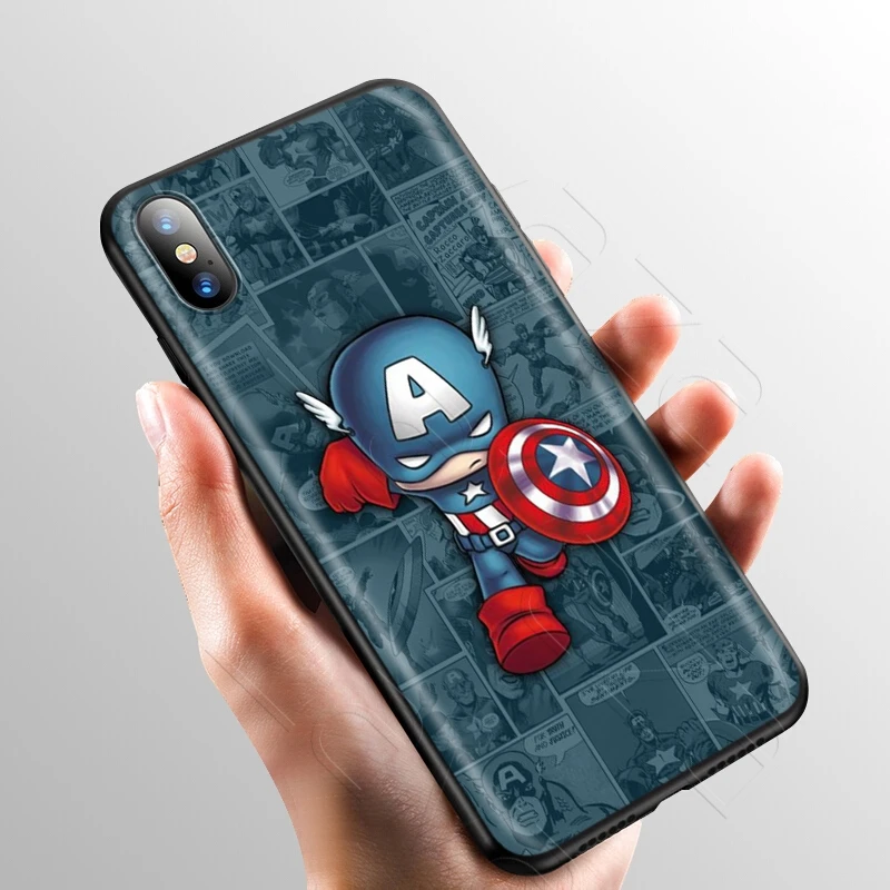 7 Чехол Lavaza Marvel Человек-паук Капитан Америка для iPhone 11 Pro XS Max XR X 8 7 6 6S Plus 5 5S se - Цвет: 7