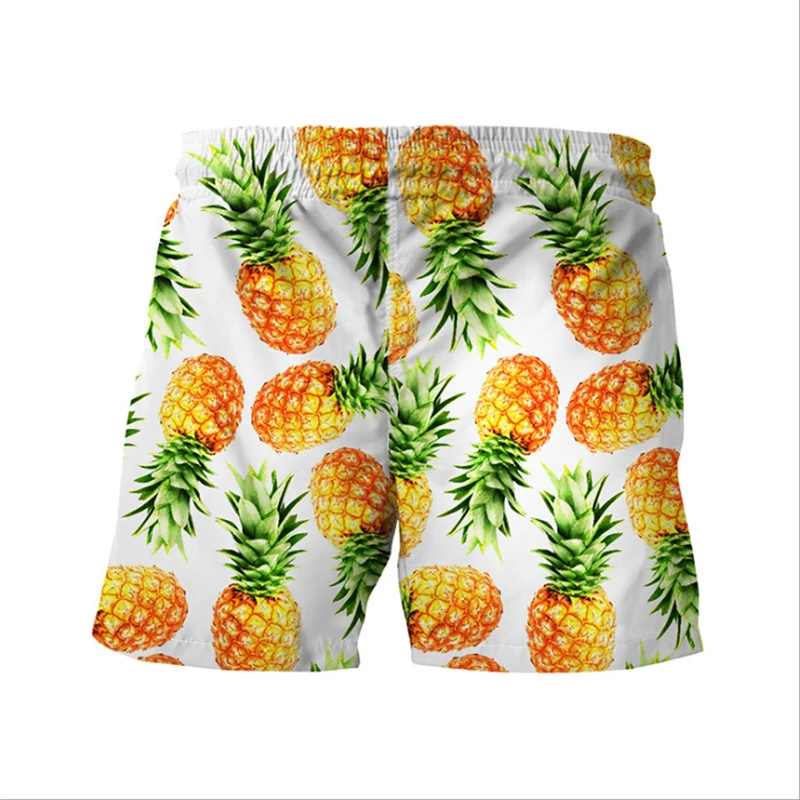 2018 Summer New Style Men's Creative Pineapple Beach Tide Brand Street Leisure Short Pants Loose Drawstring Big Size | Мужская