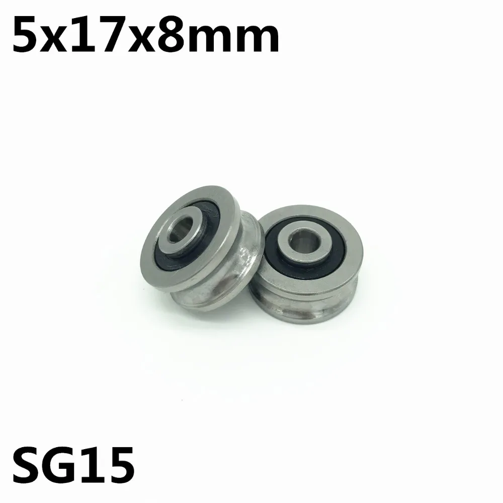 

4 шт. SG15 U радиальный подшипник 5x17x8 мм, двухрядный герметичный шарикоподшипник для 6 мм линейной направляющей, высокое качество