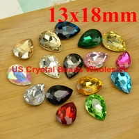 free shipping wholesale 13x18mm 100pcspack water drop shape crystal fancy stone glass bling 17 colour f4701 4717