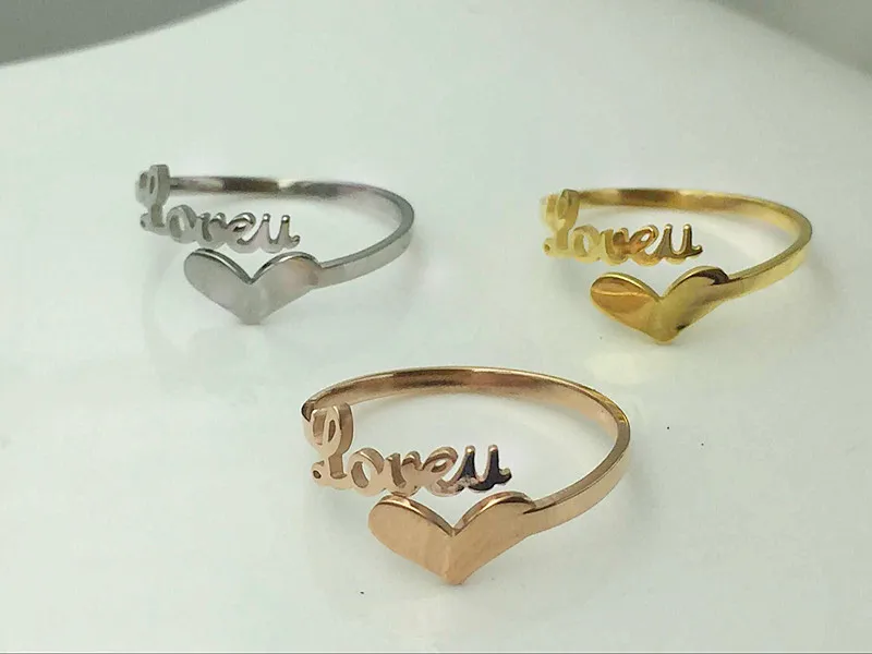 Женское кольцо из нержавеющей стали с надписью Love|open ring|fashion rings womenring women |