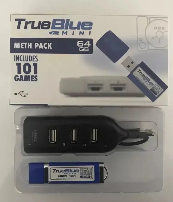 True blue mini Fight Pack 32 Гб с 58 играми/METH PACK 64 ГБ 101 играми/CRACKHEAD играми для консоли