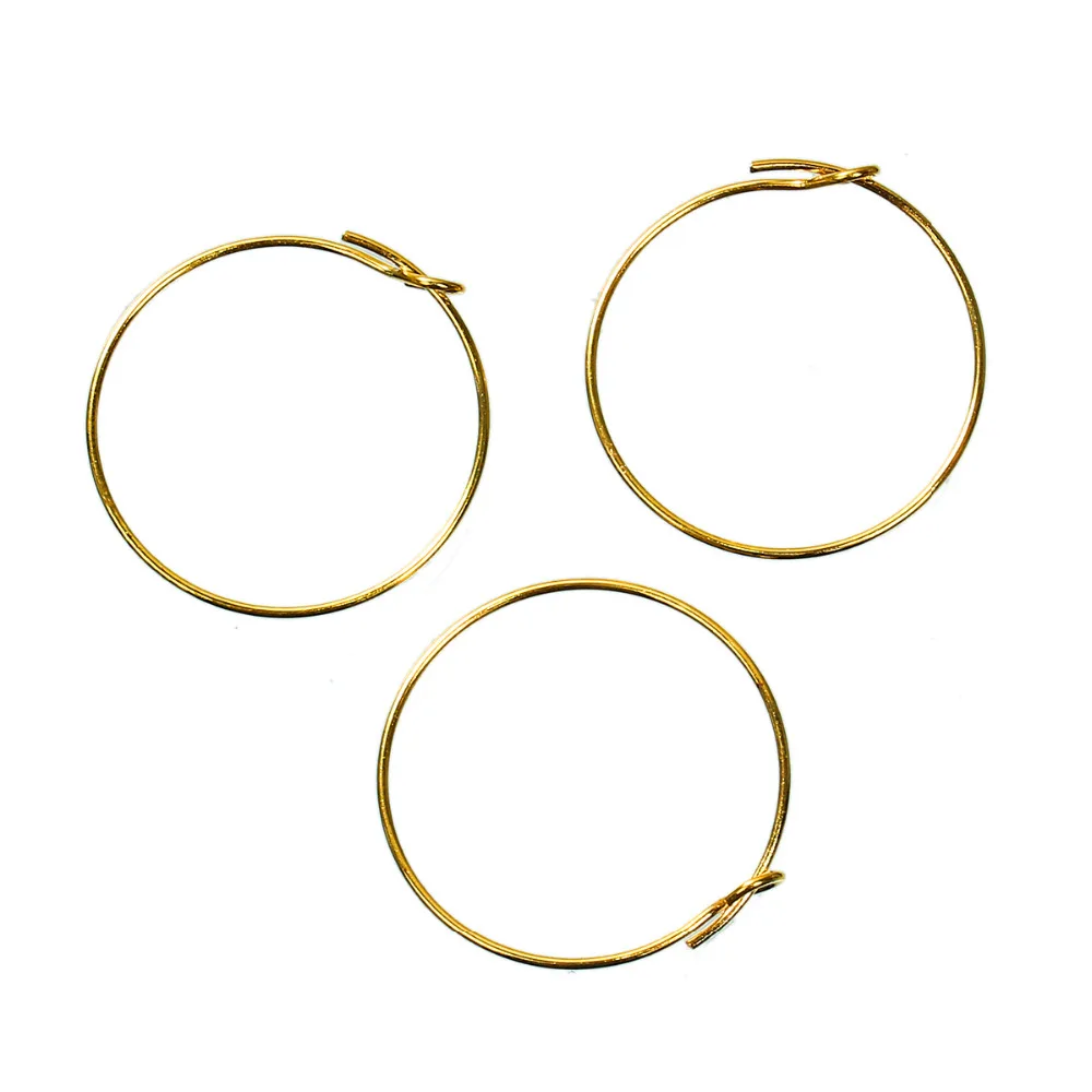 DoreenBeads Позолоченные стаканы для вина из сплава на железной основе кольцо 25 мм (1