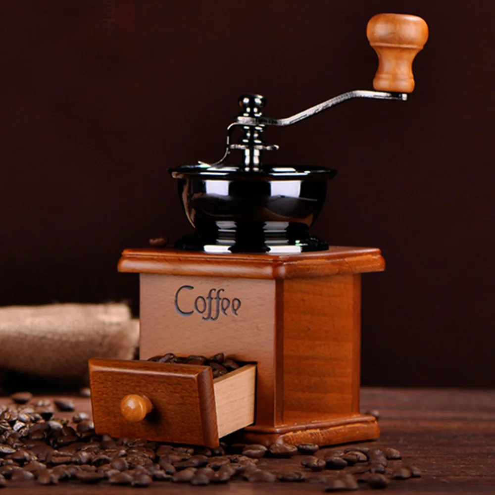 Фото Кофемолка в стиле ретро деревянная и металлическая|coffee mill|coffee designcoffee grinder burr |