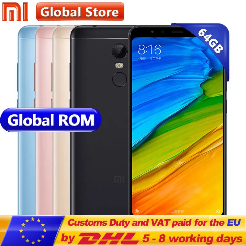 Оригинальный Xiaomi Redmi 5 плюс 64 ГБ Встроенная память 4 Оперативная Восьмиядерный