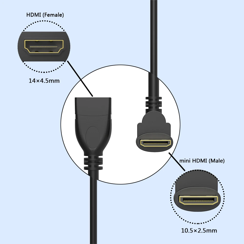 Противоположный прямоугольный мини-hdmi Мужской к HDMI Женский конвертер 90 градусов мини-hdmi адаптер конвертер адаптер HDTV разъем