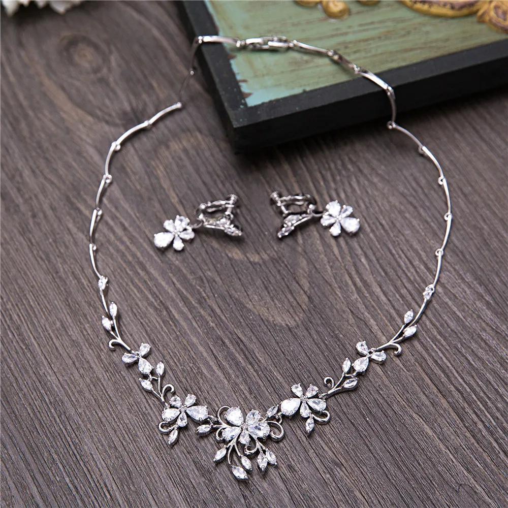 Романтические Ювелирные наборы с кубическим цирконием для женщин свадьбы юбилея