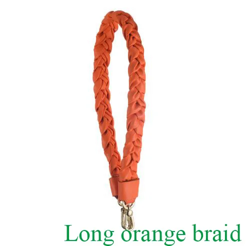 Long orange braid Вязаная сумочка из натуральной кожи, ремень, модный дизайн, сумки, сумка, детали, сумка, аксессуар, легко застёгивающийся - Цвет: Long orange braid