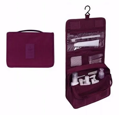 Red wine Косметичка из полиэстера SNUGUG, косметичка для ванной комнаты, сумка для макияжа, органайзер, нейтральная косметичка, красивый чехол, сумка для туалетных принадлежностей - Цвет: Red wine
