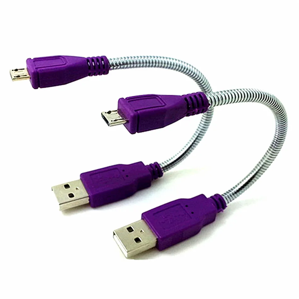

USB 2.0 A Male Plug to Micro USB 5pin Male Plug Flexible Metal Stand Cable
