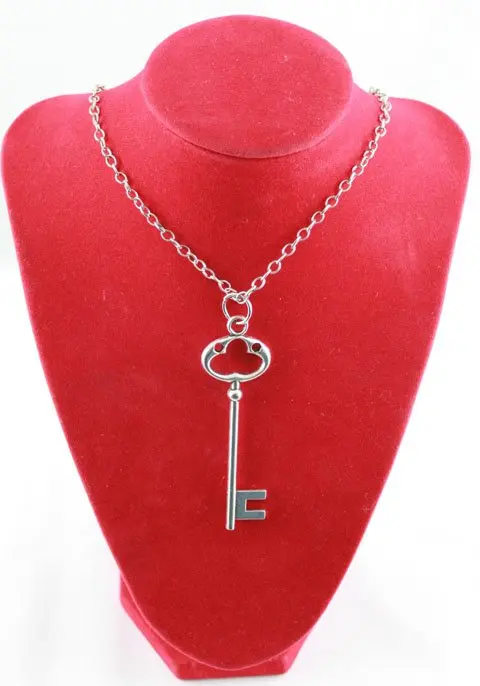 

10Pcs Tibetan Silver Color Skeleton Key Pendant Necklaces #20007