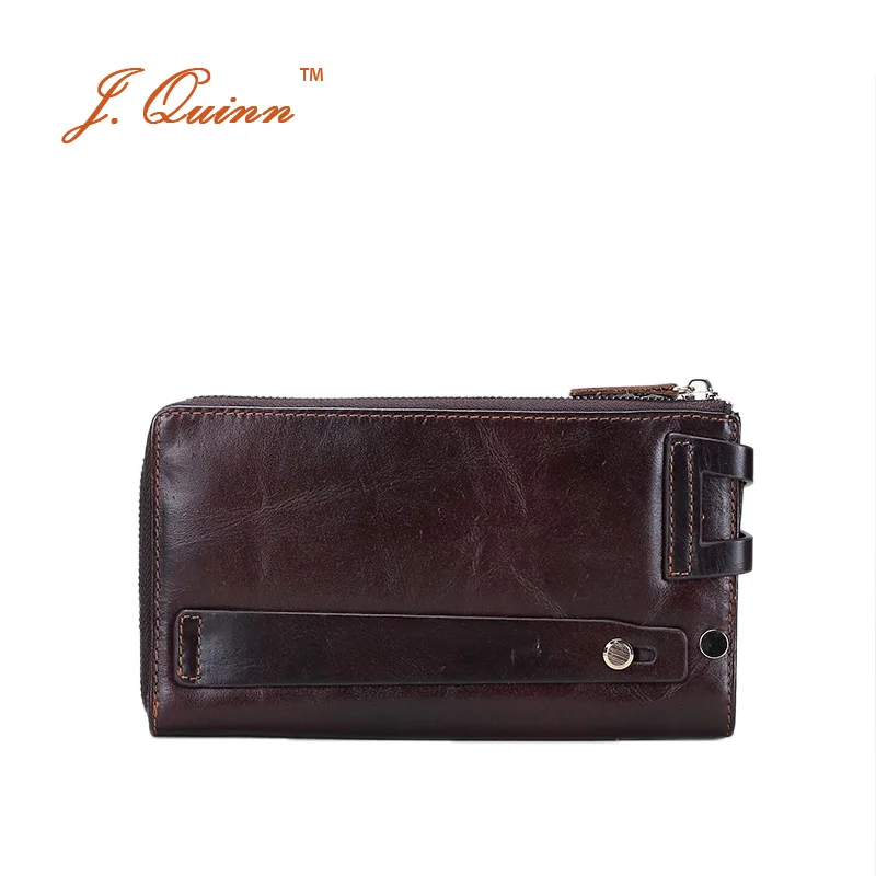 Мужской деловой клатч J.Quinn кошелек на молнии со съемными отделениями для карт и