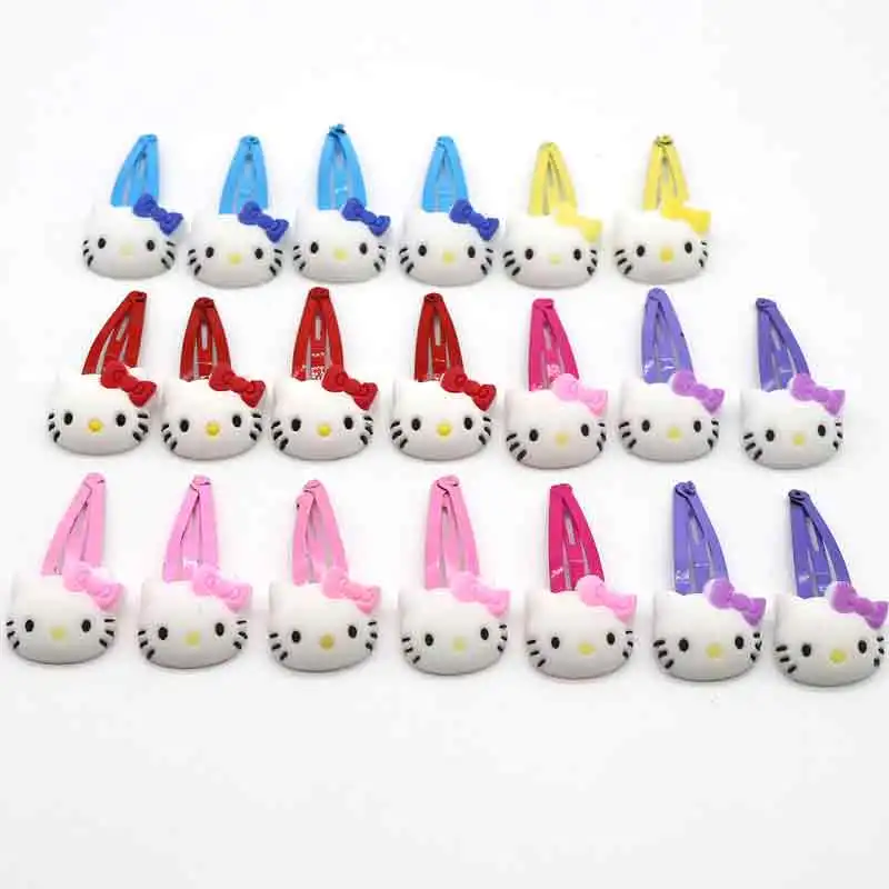 50 шт./компл. hello kitty заколки для волос аксессуары для девочек качество ПВХ детские шпильки для волос заколки - Цвет: Kitty hair clips