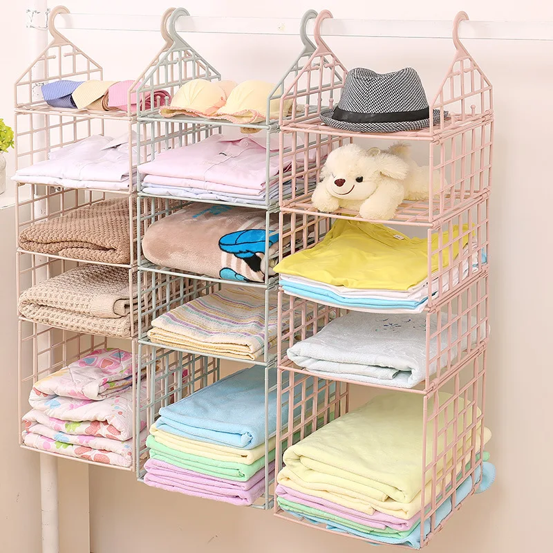Складной DIY шкаф для хранения одежды вешалка белья крючок висящие полки