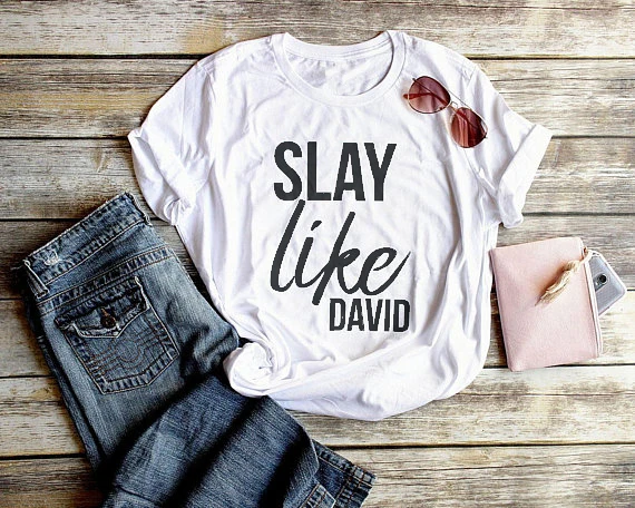 

Футболка унисекс хлопковая, с надписью «Slay Like David Christian»