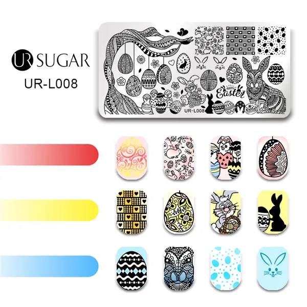 UR-L008 Ur Sugar пластина для штамповки ногтей цветок животное геометрический дизайн ногтей штамп штамповка шаблон изображения пластины трафарет различной формы инструмент для ногтей - Цвет: UR-L008