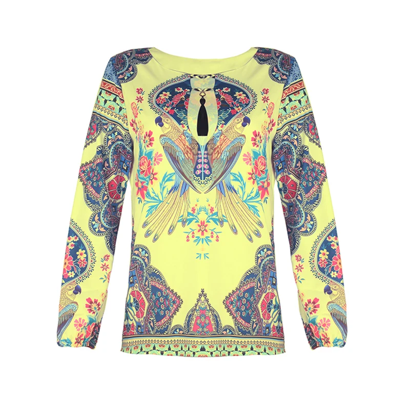 Блузка с рукавами-фонариками и винтажным цветочным принтом свободная блузка