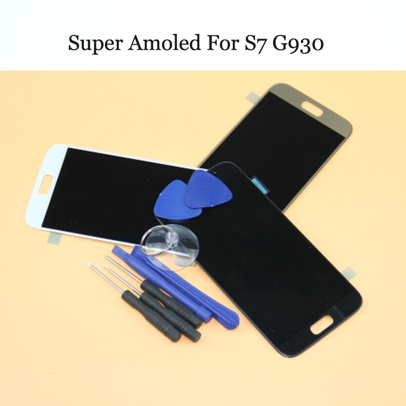 ЖК дисплей SUPER AMOLED для Samsung GALAXY S7 G930 G930F сенсорный экран с дигитайзером в сборе 100%