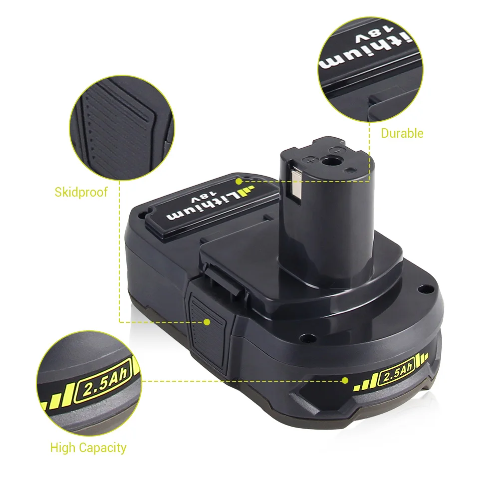 Eleoption 18V 2500mAh литий ионная аккумуляторная батарея для Ryobi RB18L25 One Plus