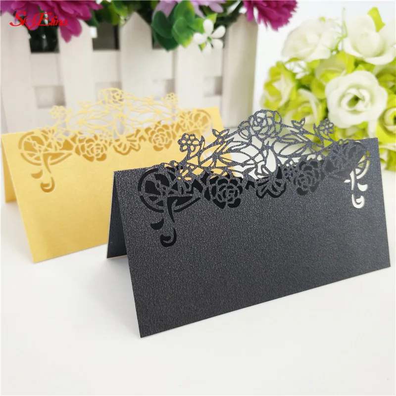 50 шт. декоративные настольные открытки с лазерной резкой|Открытки и приглашения|