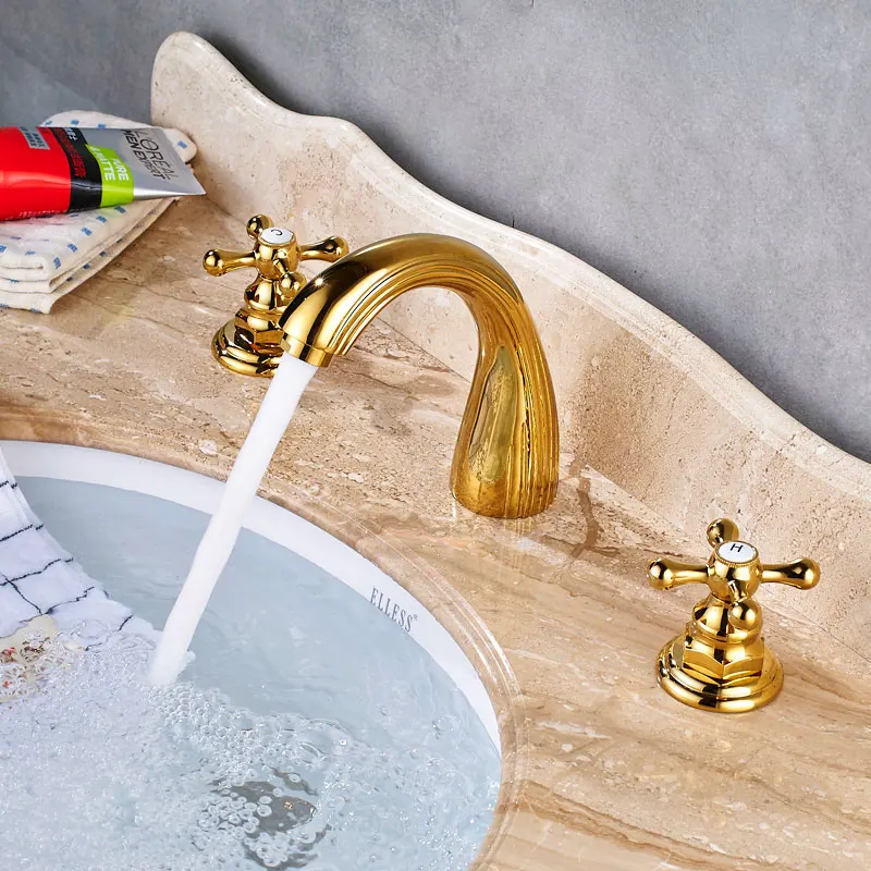 Uythner Большая скидка 3 шт. Новый дугообразный смеситель для раковины двойной