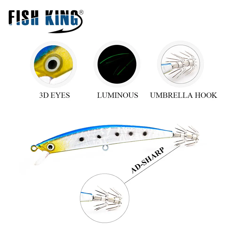 FISH KING Новая Металлическая рыболовная приманка для джиггинга в виде ложки 8 г 17 5