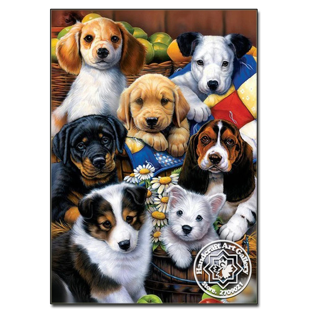 Moonzero семья Кот и собака 3D DIY алмазная живопись Алмазная вышивка полные квадратные