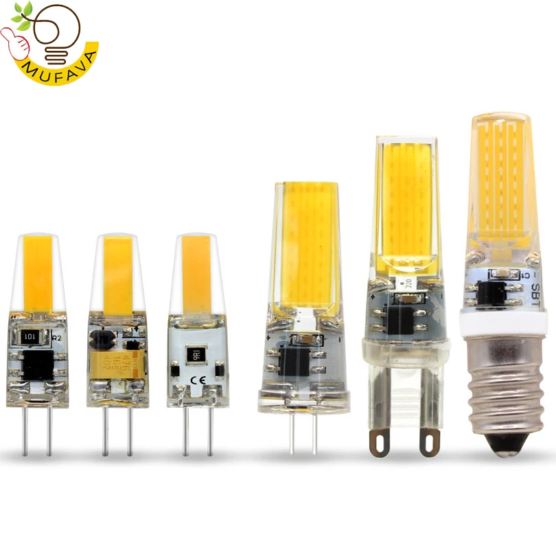 2018 Новый светодиодный светильник G4 G9 E14 AC/DC 12V 220V 3W 6W 9W COB лампочка с регулируемой