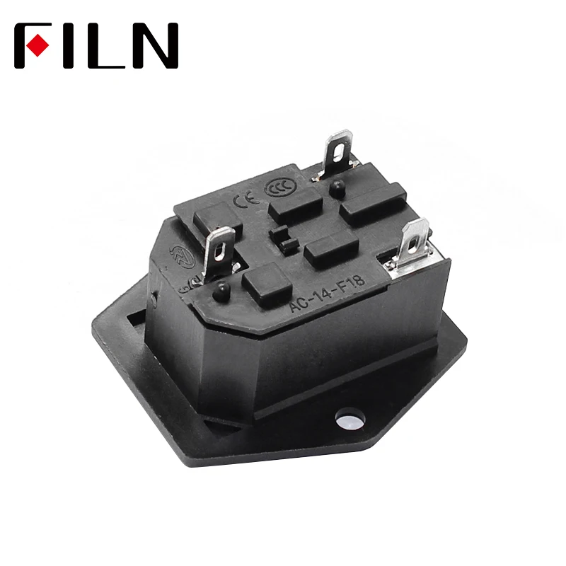 FL-AC-04 Red Rocker Switch AC Power Socket Fuse Connector Plug 3 Pins With 10A 15A 250VAC | Обустройство дома
