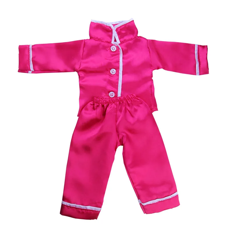 Одежда для кукол Пижама Милая розовая красная пижама 18 дюймов Американская кукла