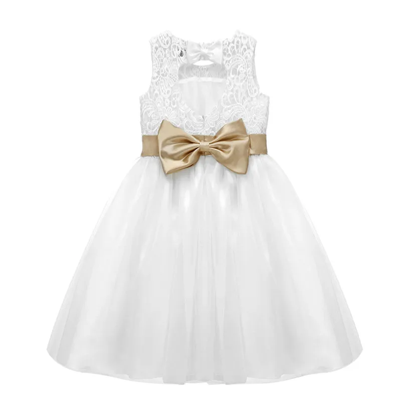 iEFiEL Flower Girls Dress Sleeveless Vestido De Festa Ball Gown Elegant Princess Wedding Party Clothes |