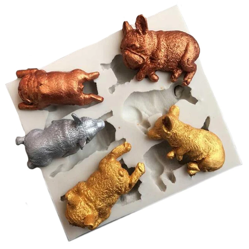 3D помадка торт силиконовые формы милые собаки в форме из полимерной глины