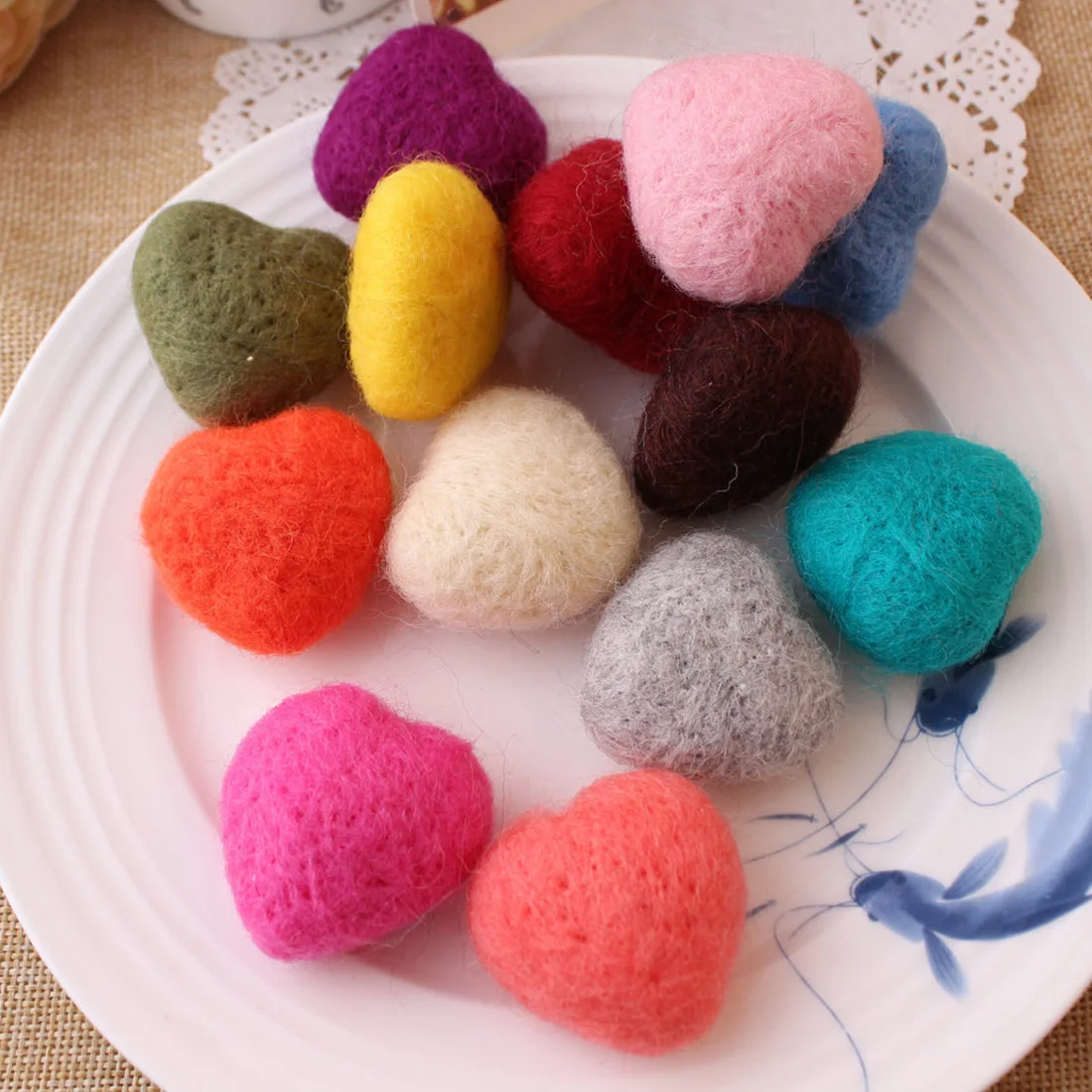 Girl Props Photography Photography of Newborns of Felt Shape of Love Props Photo Session Handmade Felt Heart Shaped Baby Girl