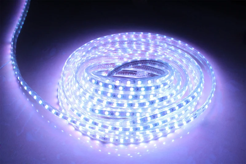 Laimaik RGB светодиодная лента 5050 Водонепроницаемый IP67 AC 220 В светодиодный ленты rgb 60leds/M 5050SMD с беспроводной контроллер Plug светодиодное освещение