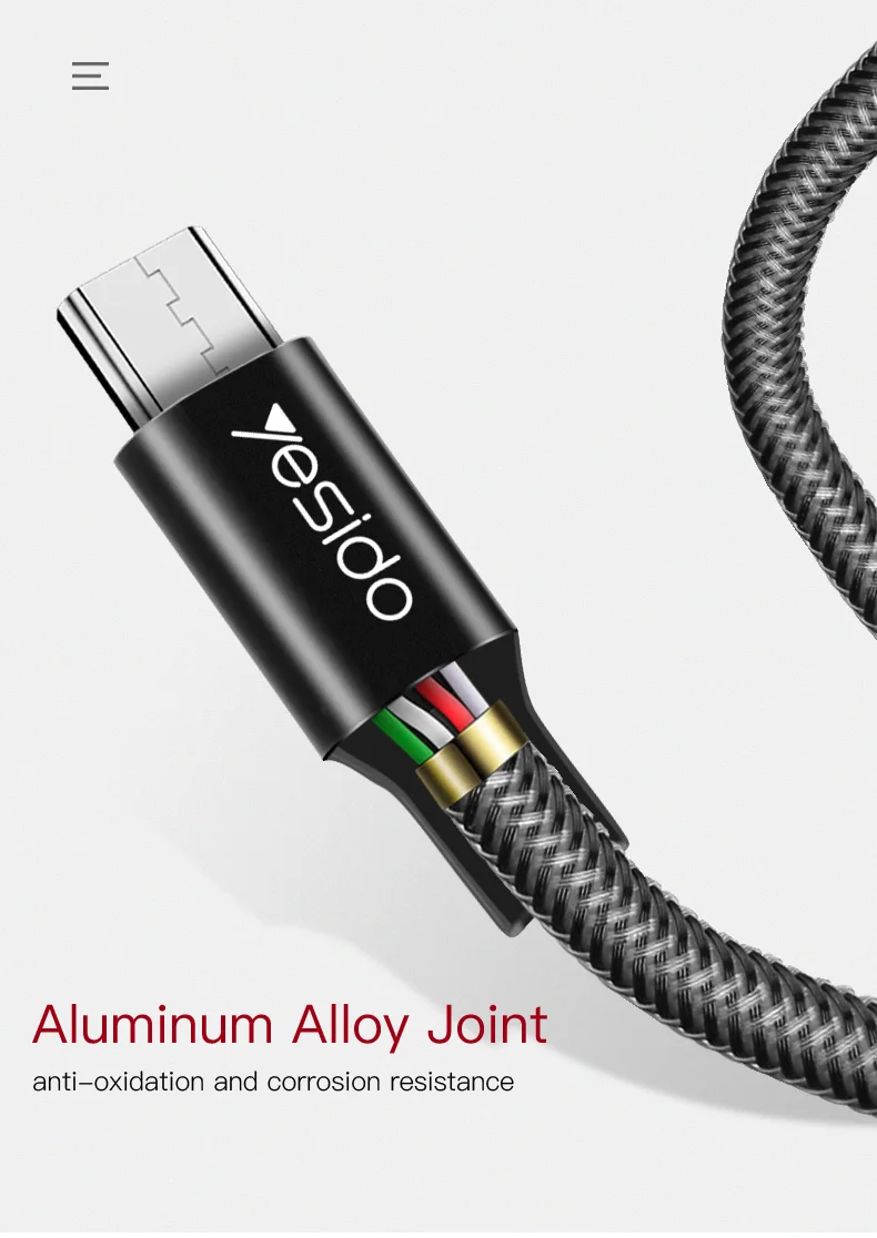Yesido многоцветный светодиодный кабель микро-usb с голосовым управлением для huawei Xiaomi redmi LG 2.4A Micro USB кабель для зарядки и передачи данных для samsung S7