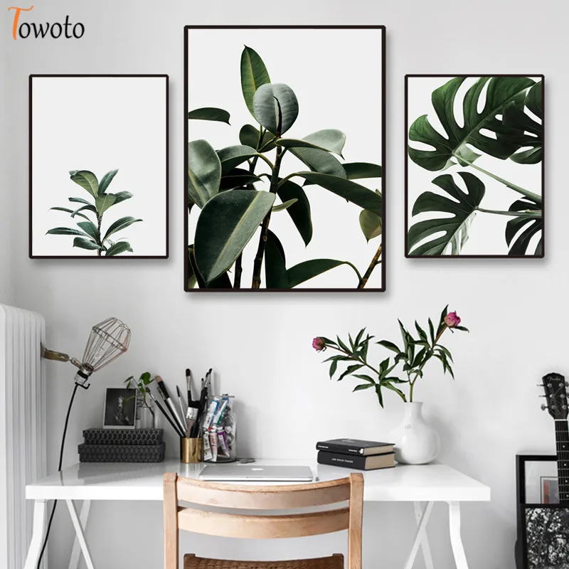 Минималистское полотно принт тропических листьев Природный Пейзаж Плакат