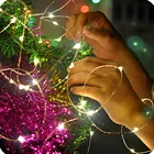 Светодиодный светильник, 2 м3 м5 м10 м, серебристый проводмедный провод, 3 батарейки АА, сказочный светодиодный светильник для свадьбы, вечеринки, Рождества, праздника