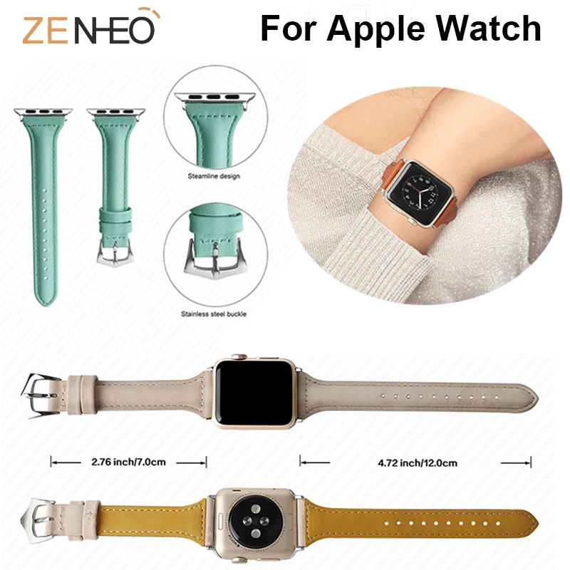 

For Apple Watch band series 1/2/3/4 Replacement wrist Bracelet belt 42mm 44mm 38mm/40mm Colorful Leather man women Straps