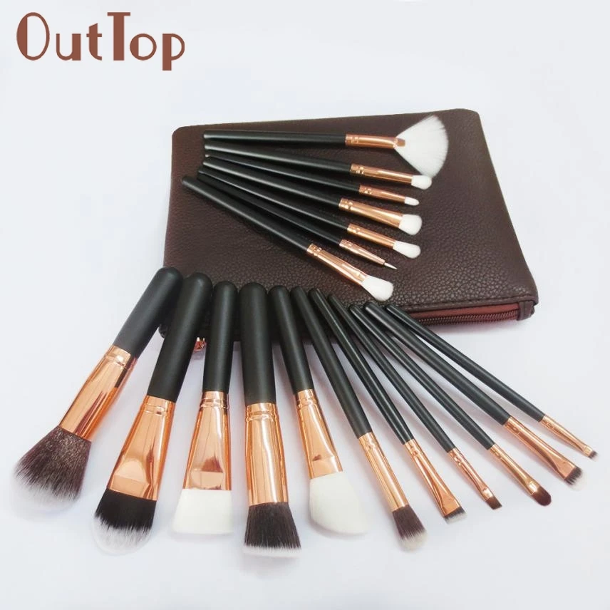 18 pcs Top Quality Full set Rose Gold Makeup Brush Complete Eye Set Tools Powder Blending with free cosmetic bag U0307 | Красота и