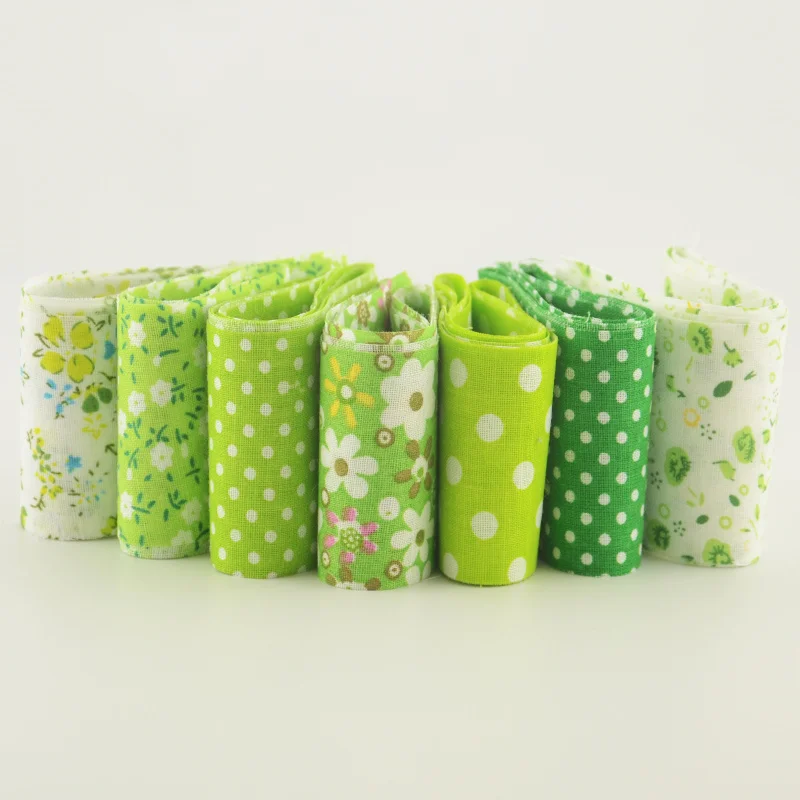Новый arrivals100 % хлопок Jelly roll зеленый комплекты стежка текстильная 7 шт./лот полоски