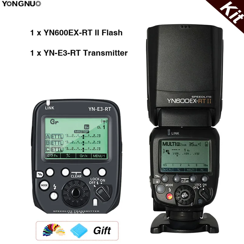 flash and controller Светодиодная лампа для видеосъемки yongnuo YN600EX-RT II ttl Вспышка Speedlite 2,4 г Беспроводной& YN-E3-RT контроллер триггера для вспышки для Canon 5diii 7D 60D 700D 650D - Цвет: flash and controller