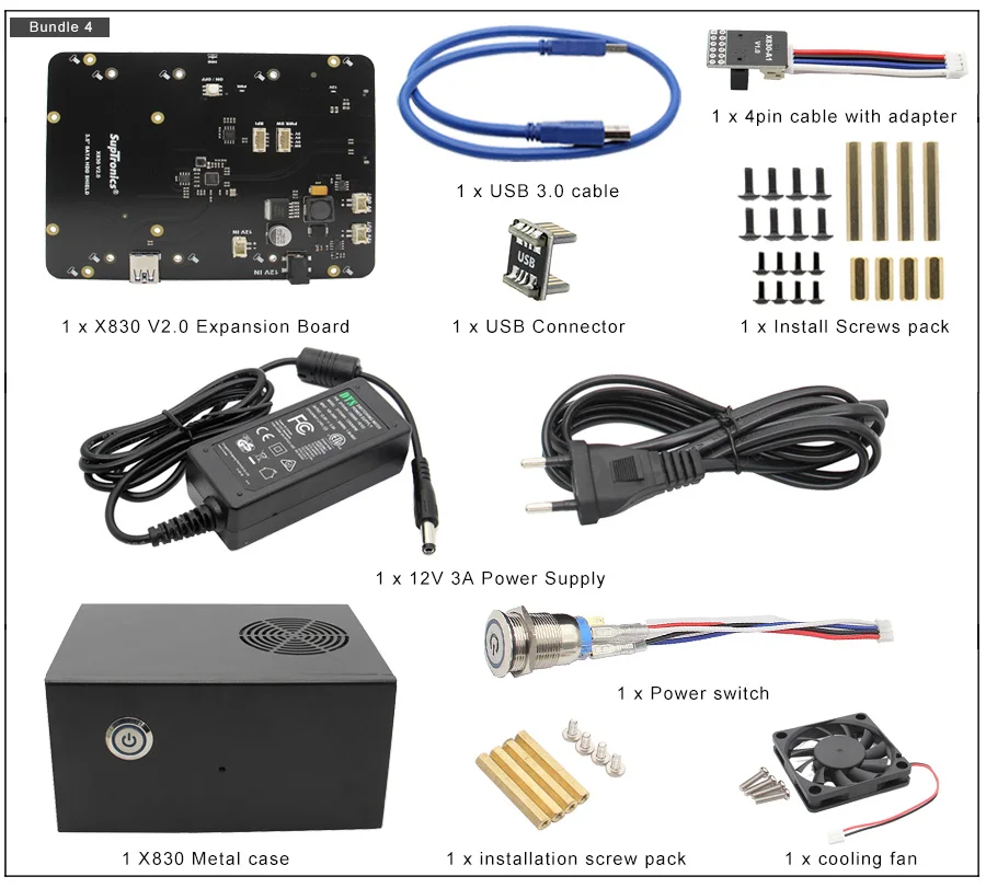 Raspberry Pi X830 V2.0 SATA HDD плата расширения с функцией безопасного выключения, 3," HDD модуль хранения для Raspberry Pi 3 B+ Plus/3B