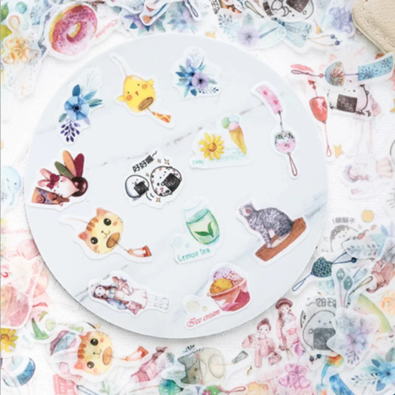 40 шт./лот освежающий цветок мини бумажная наклейка декоративные наклейки сделай