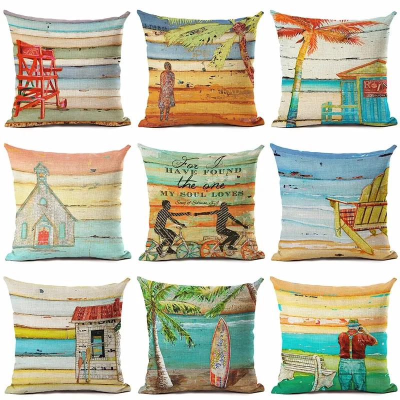 Наволочка для подушки в скандинавском стиле с принтом пляжа украшение дома