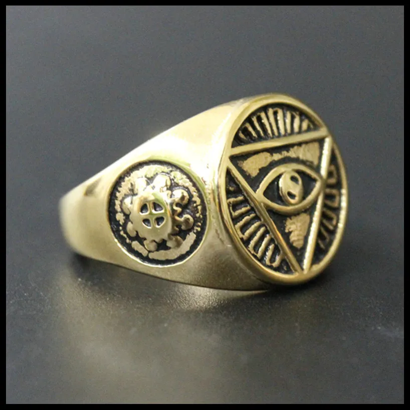 3 шт./лот крутое кольцо в форме глаза золотого цвета 316L из нержавеющей стали