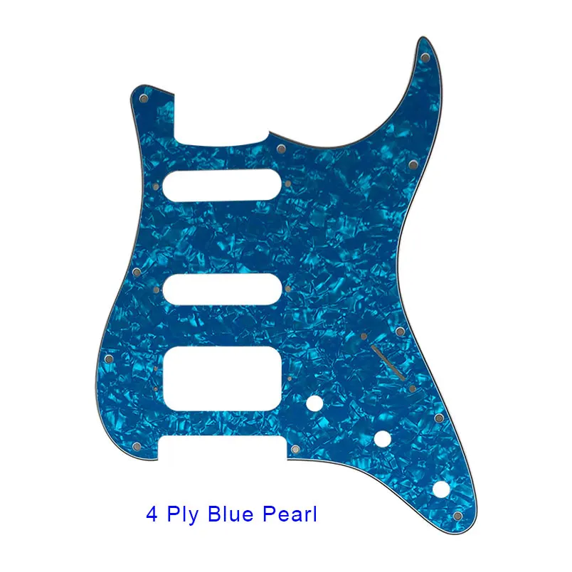 4 ply blue pearl Pleroo гитара pickguards костюм для 11 винтовых отверстий США и мексиканский Stratocaster люкс хамбакер гитара из высокопрочной стали царапины пластины - Цвет: 4 ply blue pearl