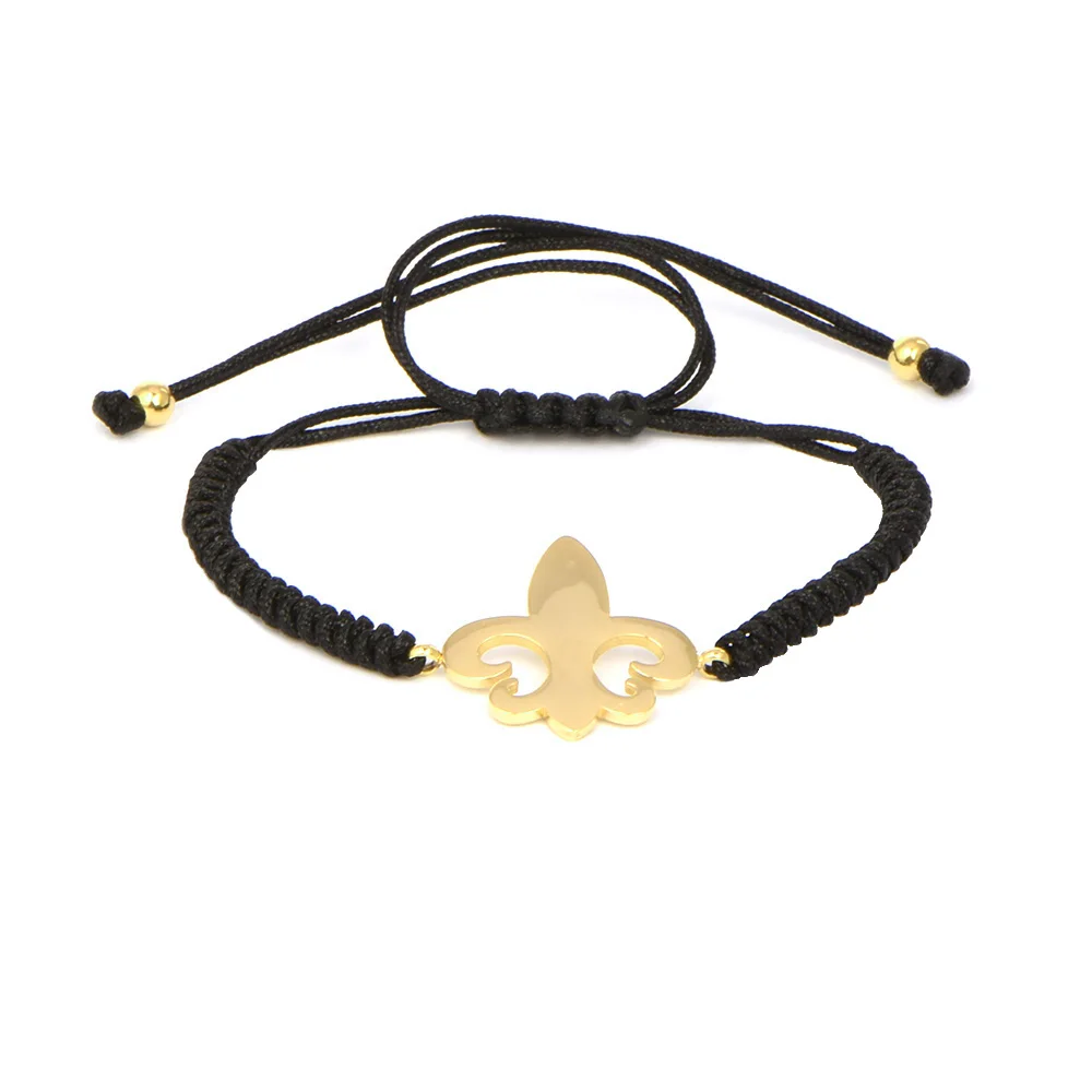 Элитный бренд Fleur De Lis Плетенный макраме браслет CZ Бусины Якорь Браслеты из